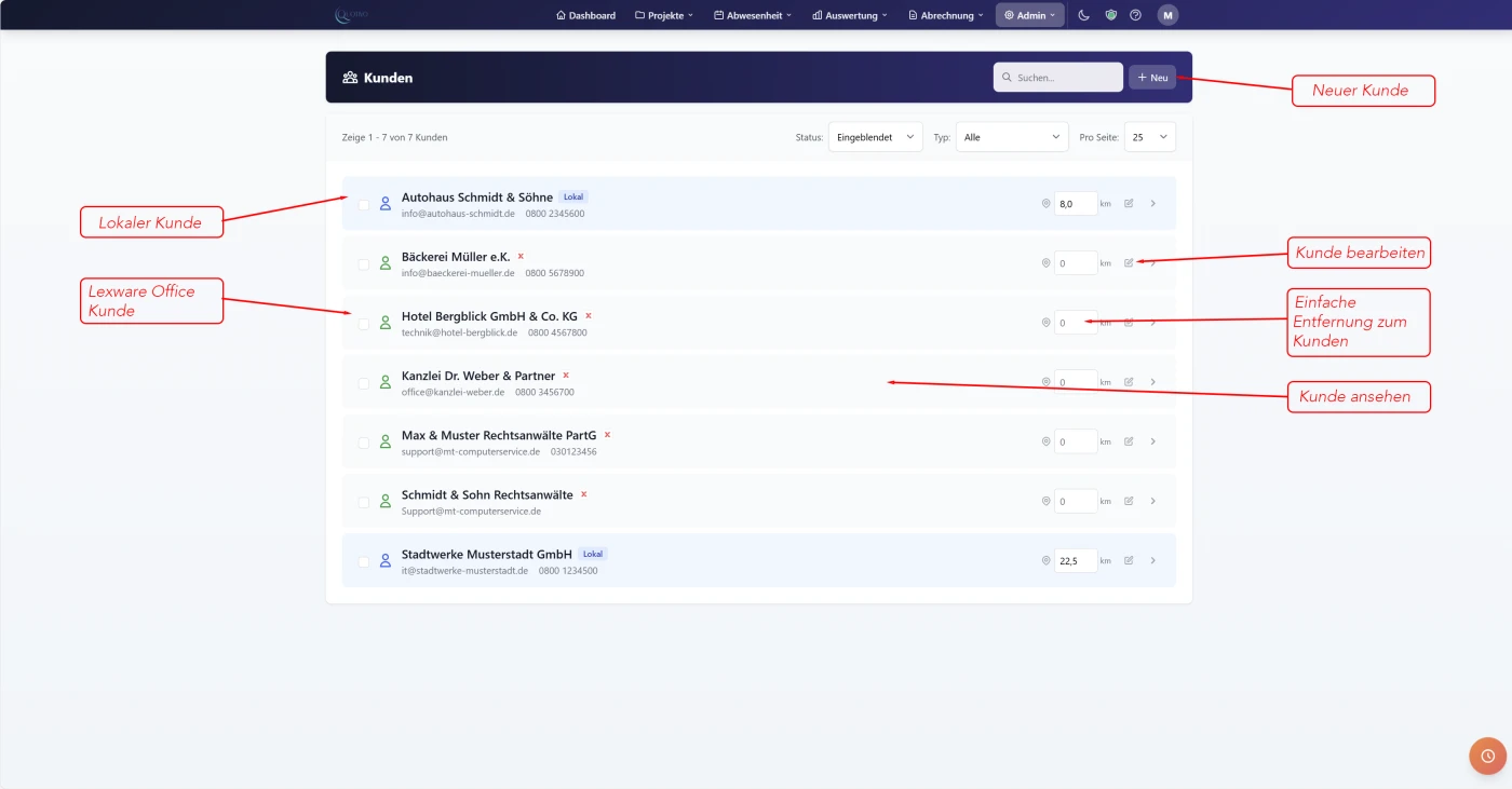 Quotivo Kundenverwaltung mit Lexware Office Synchronisation